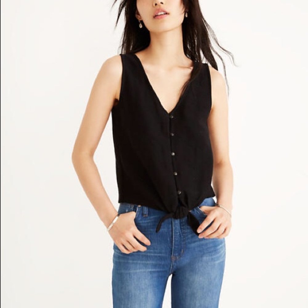 Madewell Texture And Thread Front Tie Tank Top